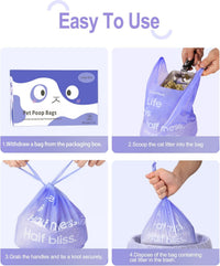 125 Count Cat Poop Bags Cherry Blossom Scented with Handles - Lavender / 125 Count / Large-17.7" x 11.8" - image 3