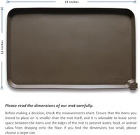 Hoki Found Silicone Pet Food Mats Tray - Non Slip Pet Dog Cat Bowl Mats Placemat - Dog Pet Cat Feeding Mat - Waterproof Dog Cat Food Mats -Pet Water Mats for Carpet - Coffee