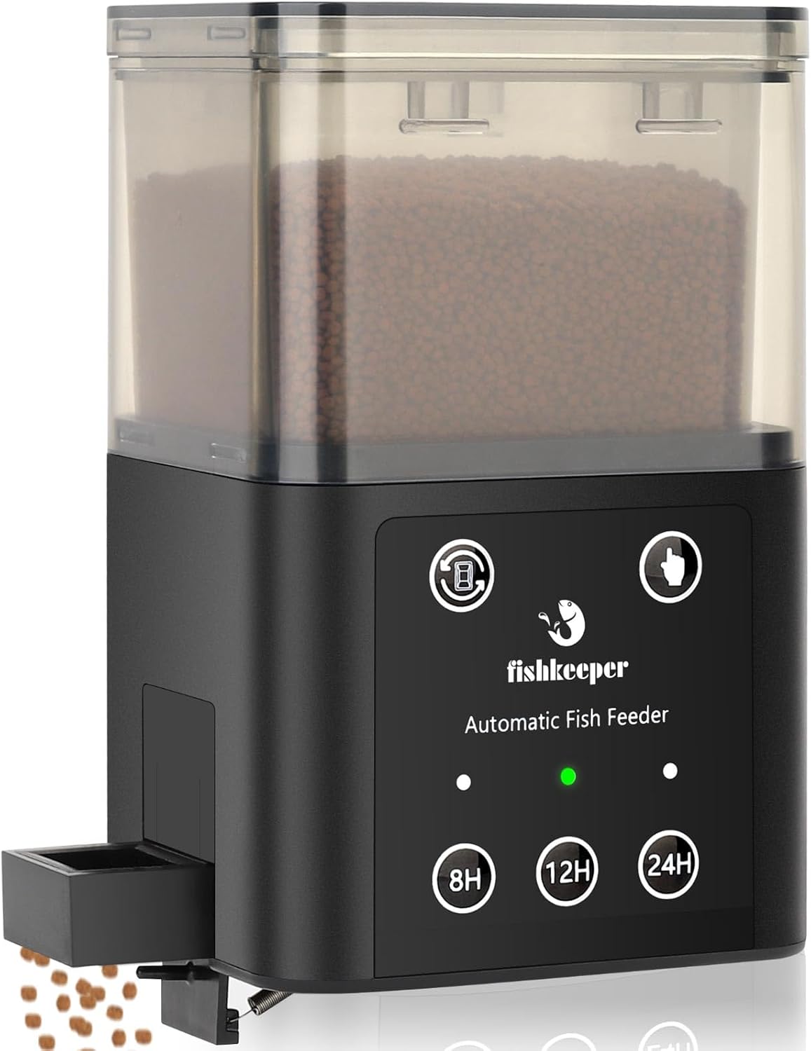fishkeeper Automatic Fish Feeder for Aquarium, 8H/10H/24H Timer - 320ML