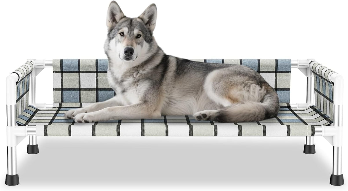 Elevated Dog Bed with with Guardrail - 34'' x 20'' x 12''