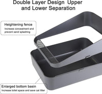 Open Cat Litter Box:Odor Reducing Anti Splash Design – Daily Care for Cats - Gray Medium - image 4