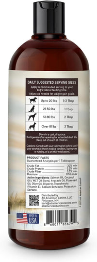 Dog Weight Gainer Liquid – High Calorie Dog Food Supplement for Rapid Weight Gain, Mass, and Recovery – Appetite Stimulant – 60 Servings