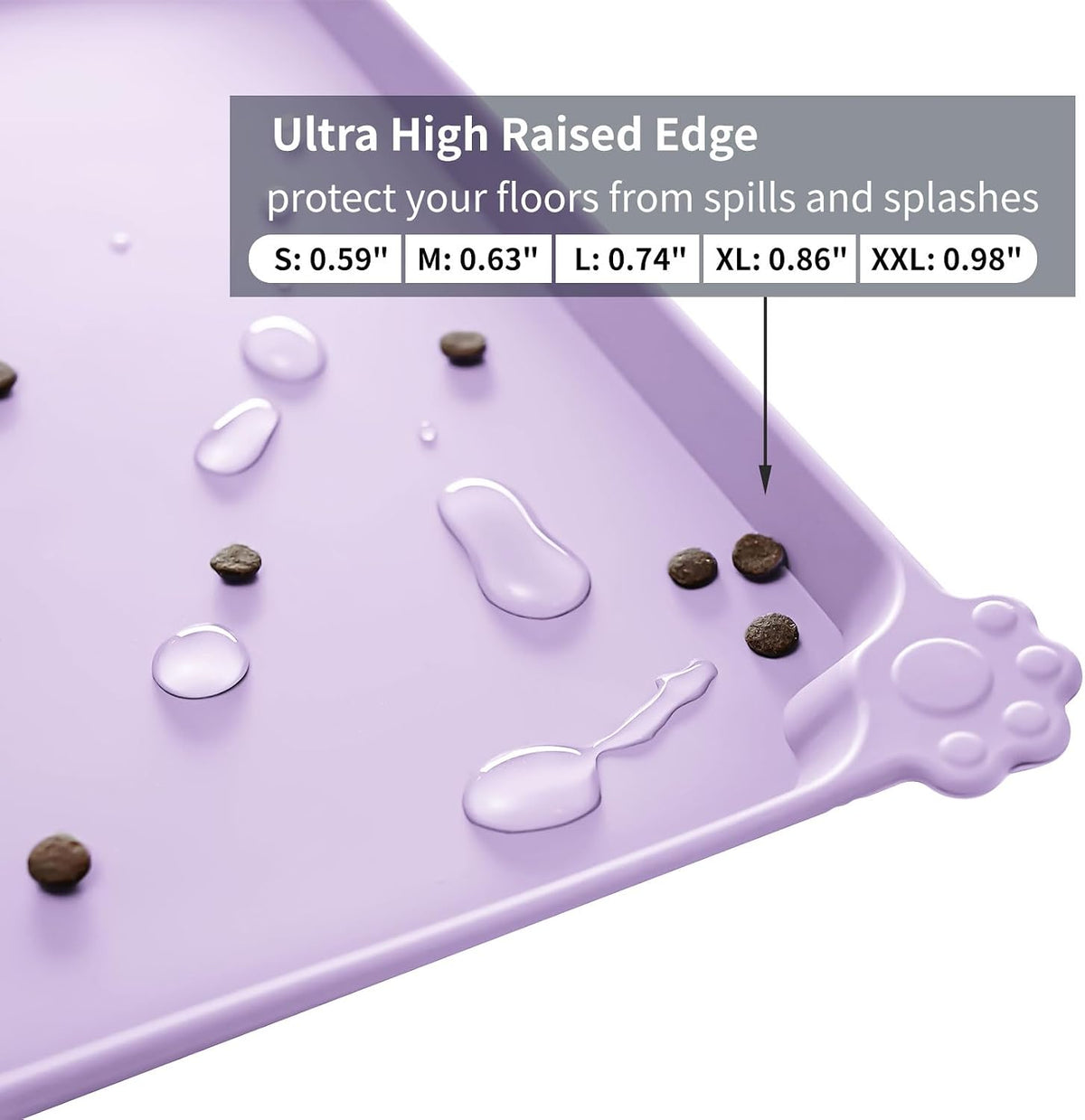 Reopet Silicone Pet Feeding Mat - Hibiscus Purple / 18.5" x 11.5" - image 3