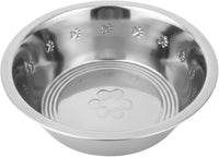 Pet Feeder Stainless Steel Dog Bowls Replacement 8" Diameter 2-Pack – Essentials for Dogs - 2.5 cup (Embossed) / Single Pack