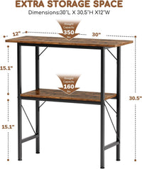 5-10 Gallon Fish Tank Stand with Storage Shelves - Rustic Brown / 30 Gallon-2 Tier - image 2