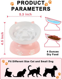 Y YHY Ceramic Cat Slow Feeder - Pink / 6 inches - image 3