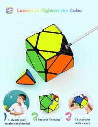 Megaminx Cube, Roxenda 3x3x3 Pentagonal Speed Cube Dodecahedron Magic Cube Puzzle Toy – Fun for Kids & Family - 7 Pack Black - image 4