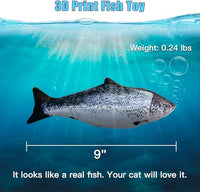 TOOGE 2 Pack 9" Floppy Fish Cat Toys with SilverVine and Catnip for Indoor Cats Interactive Flopping Fish Cat Kicker Catnip Toys for Cats Puppy Small Dogs (Salmon + Rainbow Trout)