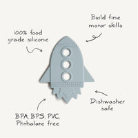 mushie Silicone Baby Teether Toy - Rocket (Soft Lilac) - image 4