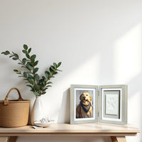 Pearhead Pet Paw Print Frame with Clay Impression Kit - Distressed Wood Pawprint Desk Frame - image 2
