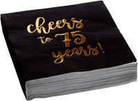 Sparkle and Bash It's a Boy Napkins, Blue & Gold Foil, 3-Ply - Cheers to 75 Years / 5 x 5 Inches - image 4