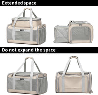 Airline Approved Pet Carrier for Cats and Small Dogs - khaki / 23.0"L x 12.0"W x 12.5"H - image 4