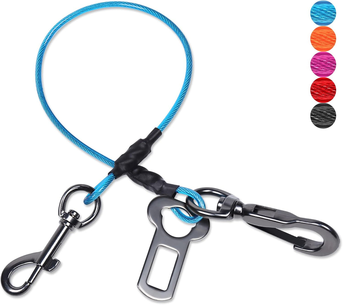 VIVAGLORY Dog Seatbelt Tuffbelt Dog Car Harness, XS - 16 Inch / Blue