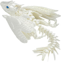 Feathered Wyvern Dragon, 3D Printed Dragon - Silk White
