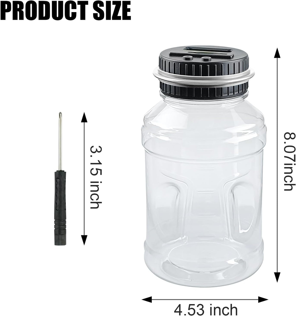 Large Piggy Banks for Adults, Digital Counting Money Jar - Sliver - image 2