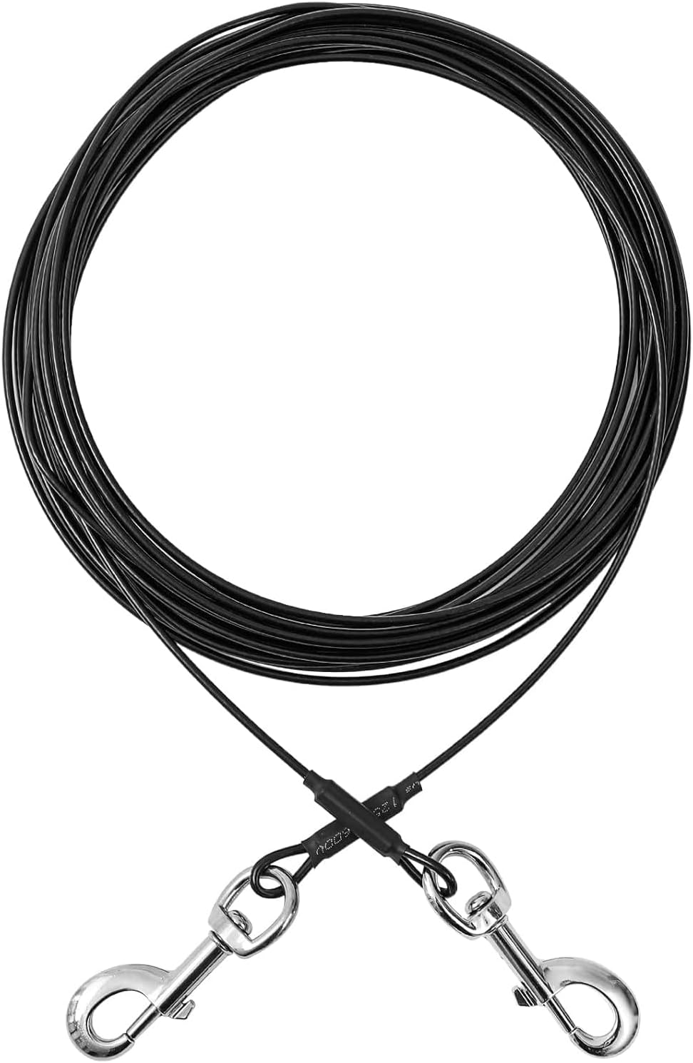 Dog Tie Out Cable, Tie-Out Cable for Small Dogs Up to 60 lbs - Black / 60Ibs 20ft