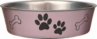 Loving Pets Bella Dog Bowls, Stainless Steel Dog & Cat Bowls - Grape / Large (35-65lbs)