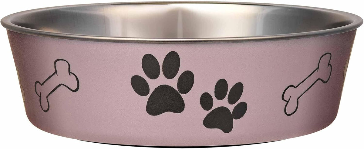 Loving Pets Bella Dog Bowls, Stainless Steel Dog & Cat Bowls - Grape / Large (35-65lbs)