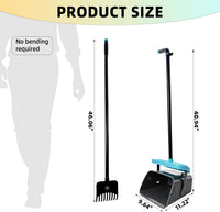 46" Pooper Scooper Swivel Bin & Rake for Large Small Dogs with Bag - Blue - image 2