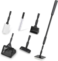 hygger 6-in-1 Aquarium Cleaning Tools, Multipurpose Fish Tank Cleaning Kit for 20-160 Gallon Tank with Telescopic Long Handle,6 Clean Heads
