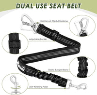 SlowTon Dog Seat Belt and Harness for Car, B M - Green / Medium - image 3