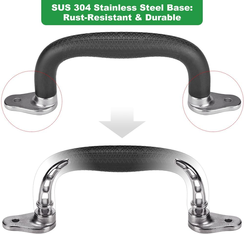 SELEWARE black playground safety handles with steel brackets, 2 pack - view 9