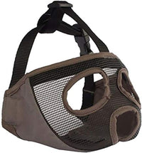 Short Snout Dog Muzzle - Adjustable Breathable Mesh Bulldog Muzzle for Biting Chewing Barking - Grey / X-large/ 18"-25" - image 2