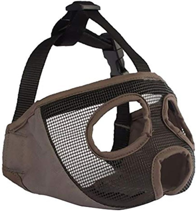 Short Snout Dog Muzzle - Adjustable Breathable Mesh Bulldog Muzzle for Biting Chewing Barking - Grey / X-large/ 18"-25" - image 2