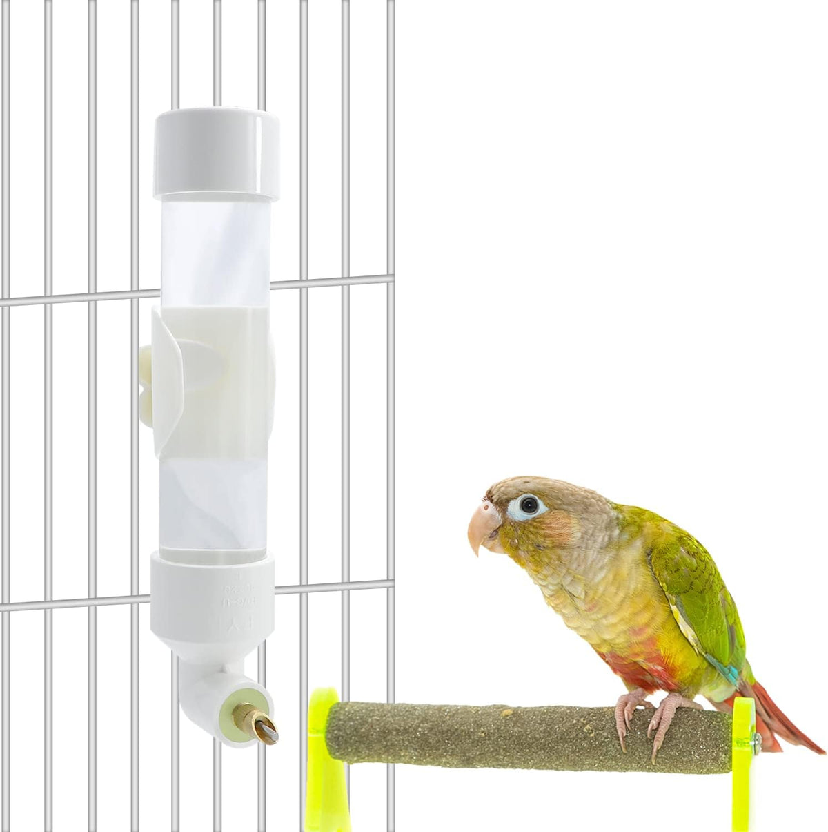 Bird Water Dispenser Parrot Waterer Automatic Bird Water Feeder - Small / White