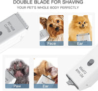 Dog Clippers,Quiet Washable USB Rechargeable Cordless Dog Grooming Kit,Electric Pets Hair Trimmers - White Feet Trimmer - image 2