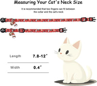 2 Pack Cute Cat Collars - Cartoon Bee Ladybug Breakaway Cat Collar with Bell & Matching Pendant - Blue&Red - image 4