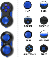 UOOEFUN fidget controller pad with joystick, buttons and gear roller, black and green - view 9