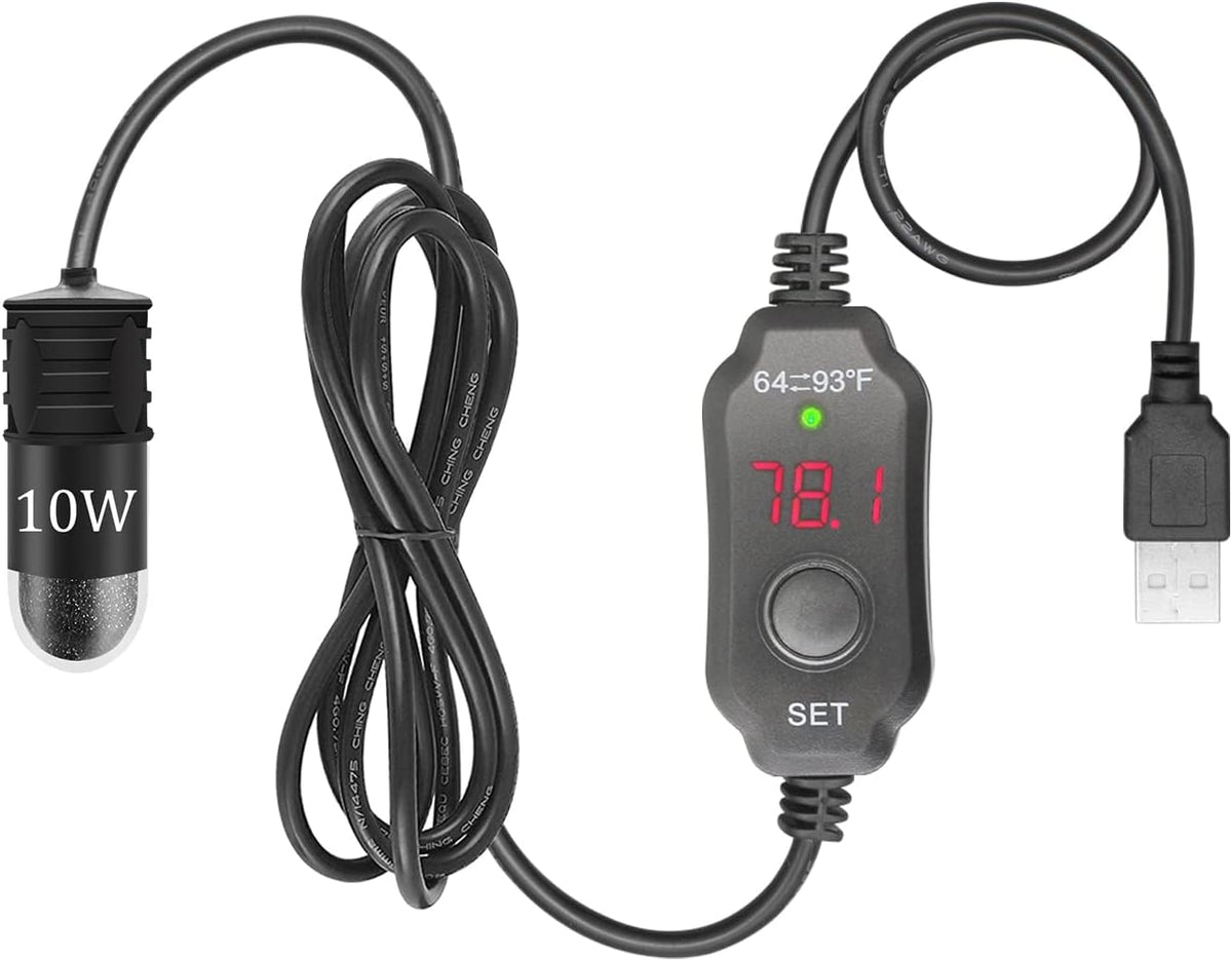 Mini Aquarium Heater 5V/2A USB 10W Small Fish Tank Heater for Tanks 1 - USB-10W