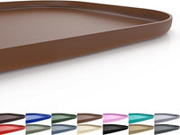 Silicone Pet Feeding Mat with Raised Edge for Food and Water, Dog Bowl Mats, Cat Bowls Placemat with High Lip for Floor Waterproof, Rubber Tray for Cats and Dogs 19 x 12 x0.7 Brown