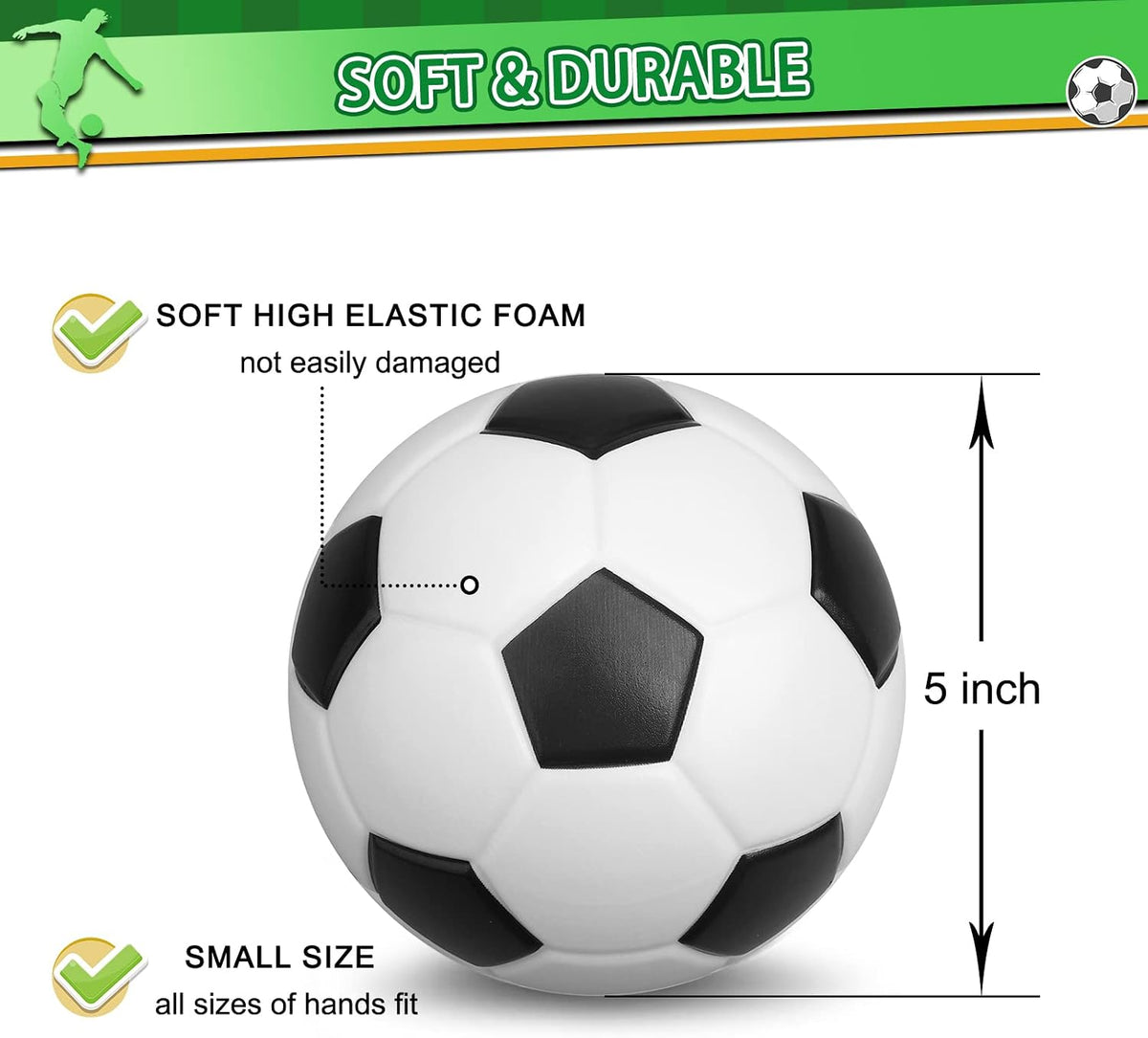 Umnodobn 3 pack of 5 inch soft foam mini soccer balls - view 3