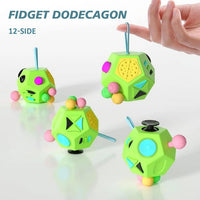 Fidget Dodecagon-12 Sided Fidget Toy Cube for Kids - B1 Green - image 2