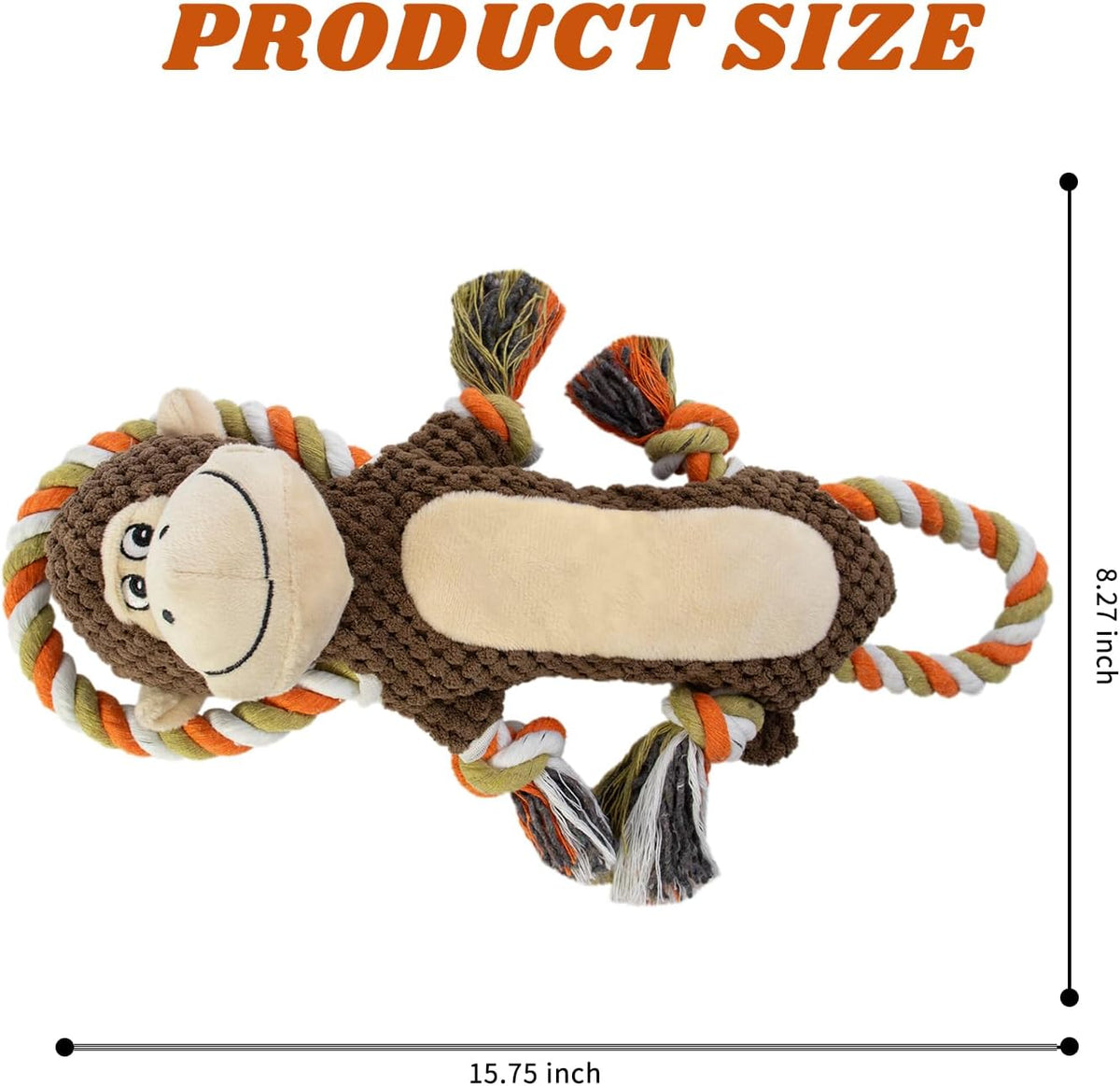Squeaky Monkey Dog Toy for Large Dogs – Essentials for Dogs - Monkey Shape - image 4