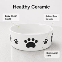 Ceramic Dog Bowls Set, 6.5''×2.5'', with Anti-Slip Rings - 6.5 in - image 2