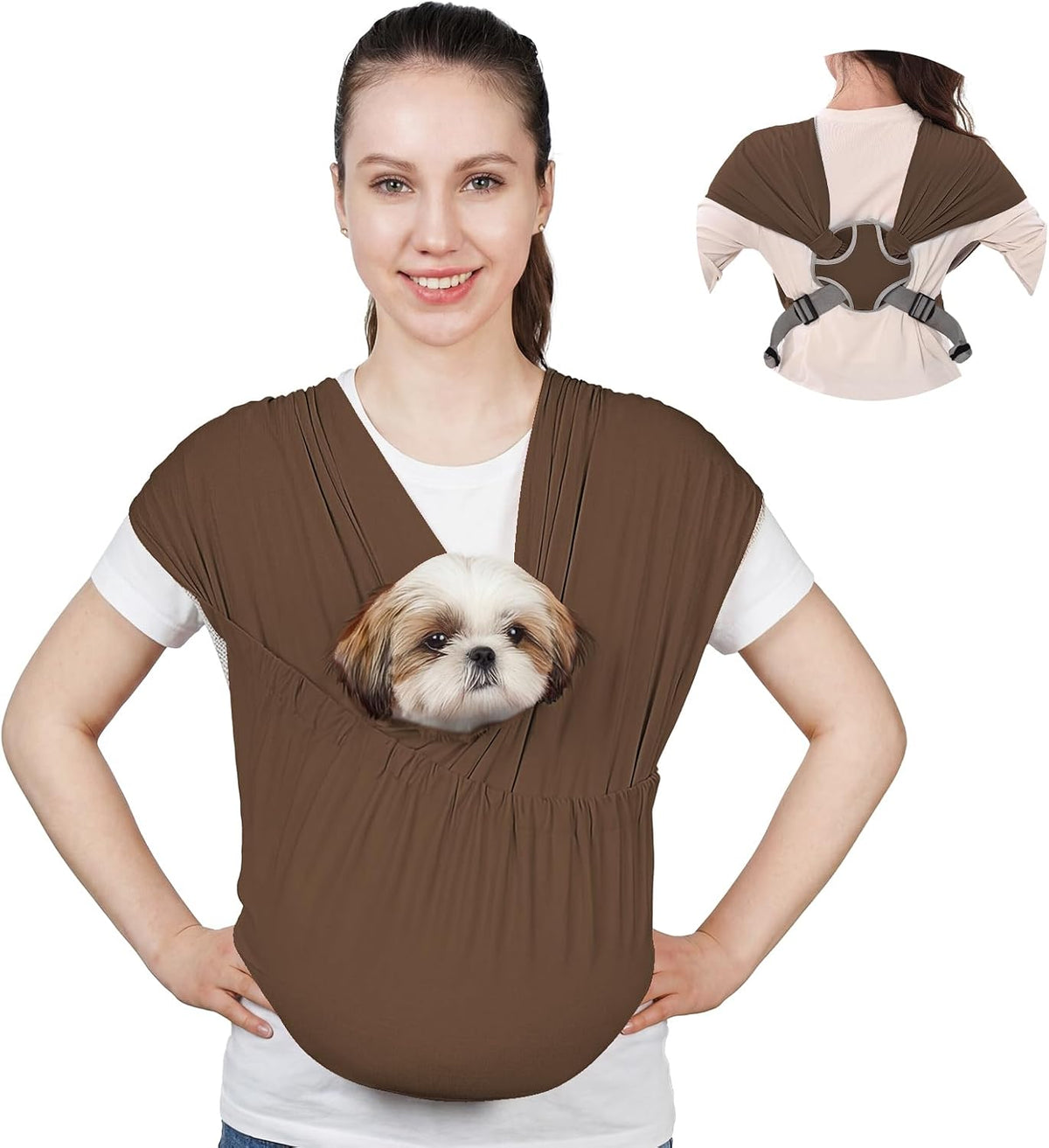 Supet Dog Sling Carrier for Small Pet - Brown / Regular