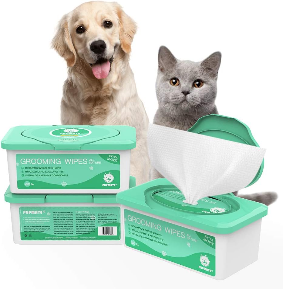Pet Wipes for Dogs & Cats - Aloe Vera / 1 Box-100 Count
