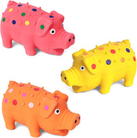 3 PCS Squeaky Latex Grunting Pig Dog Toys