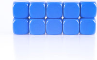 22MM Rounded Blank Six Sided Dice Lianshi Teaching Created Sesources - 10Pcs / Blue
