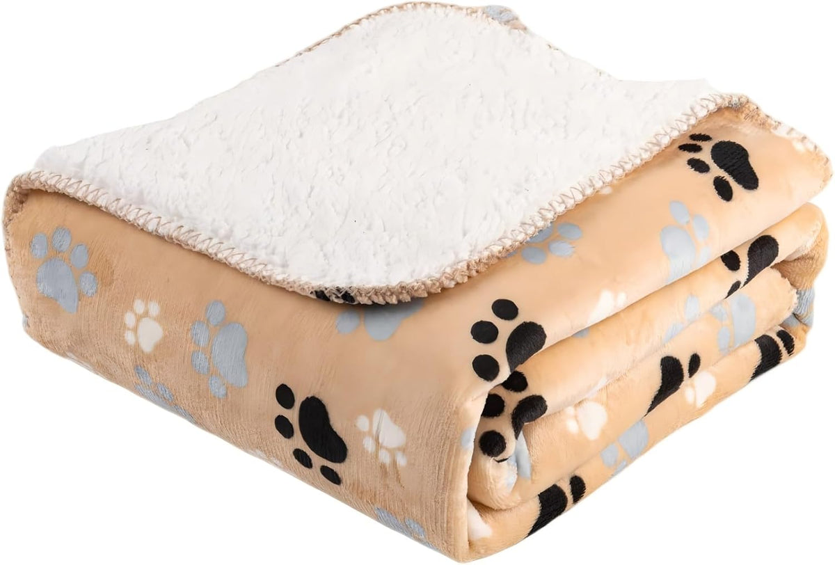 Waterproof Dog Blanket 60x50 Inches - Beige-paw / Medium (40x30) - image 2