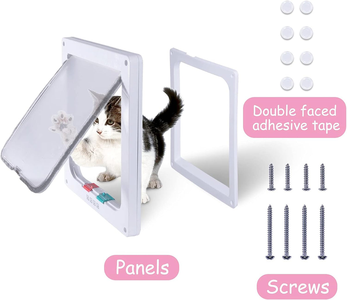 goTeamghjkl Cat Door Flap - White / Medium - image 4