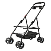 Pet Stroller, 4 Wheels Dog Cat Carrying Cart, Foldable Puppy Carrier with Storage Bag and Detachable Grid Structure for Small/Medium Dogs Cats Up to 44Lbs (Blue)