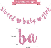 BEISHIDA Pre-Strung Glitter Champagne Girl Baby Banner Baby Shower - pink - image 2