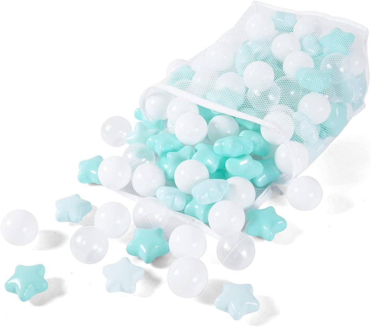 Realhaha Ball Pit Balls Star Shapes Plasticballs for Ballpit Playpen – Fun for Kids & Family - Green / 100 - image 4