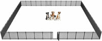 Dog Fence Outdoor Indoor, 32" Inch Height 48 Panels Dog Playpen for Large/Medium/Small Dogs Metal Dog Pen for Yard Camping and RV | Black-Silver