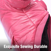 Dog Coat for Small Dogs, Windproof Doggie Puffer Jacket with Leash Hole, Extra Warm Dog Jacket - XX-Large / Pink - image 3