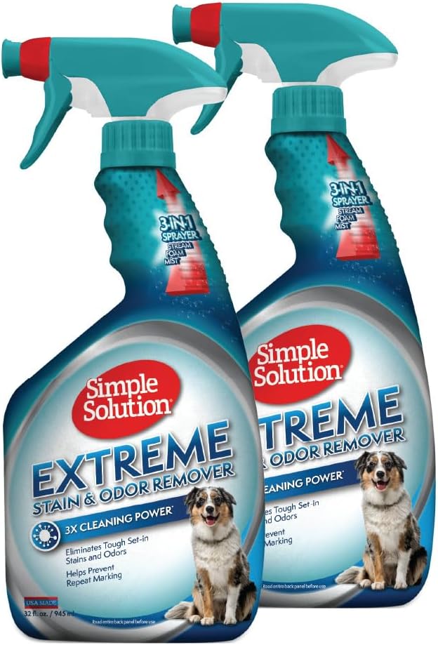 Simple Solution Extreme Stain & Odor Remover - Unscented / 32 Fl Oz (Pack of 2)